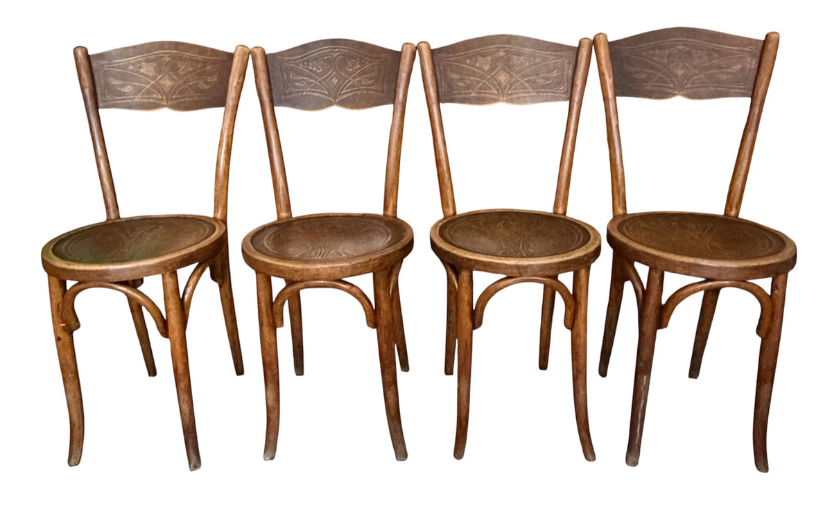 Ensemble de 4 chaises vintage W. Baumann & Cie