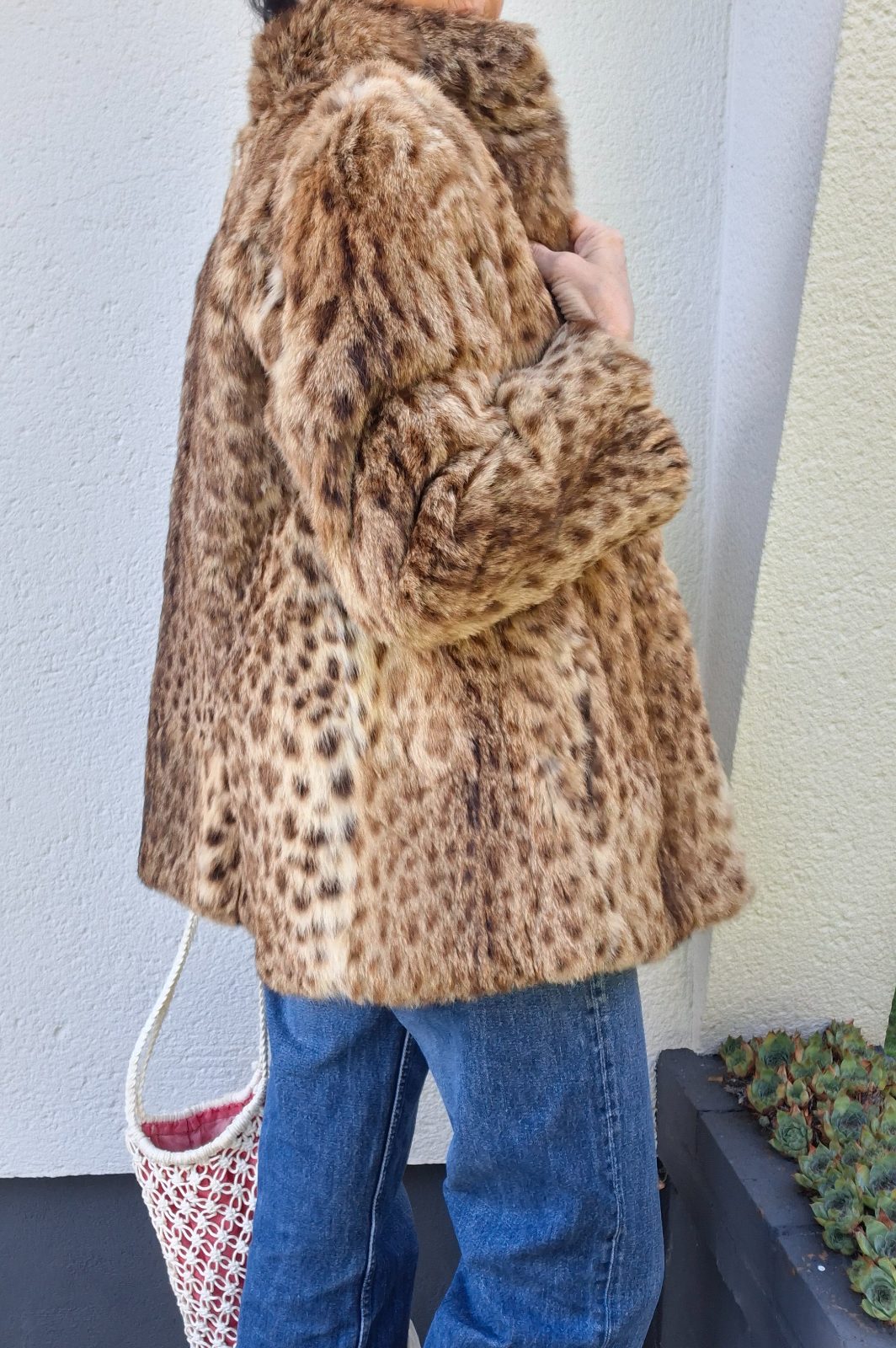 Manteau en fourrure léopard 70's