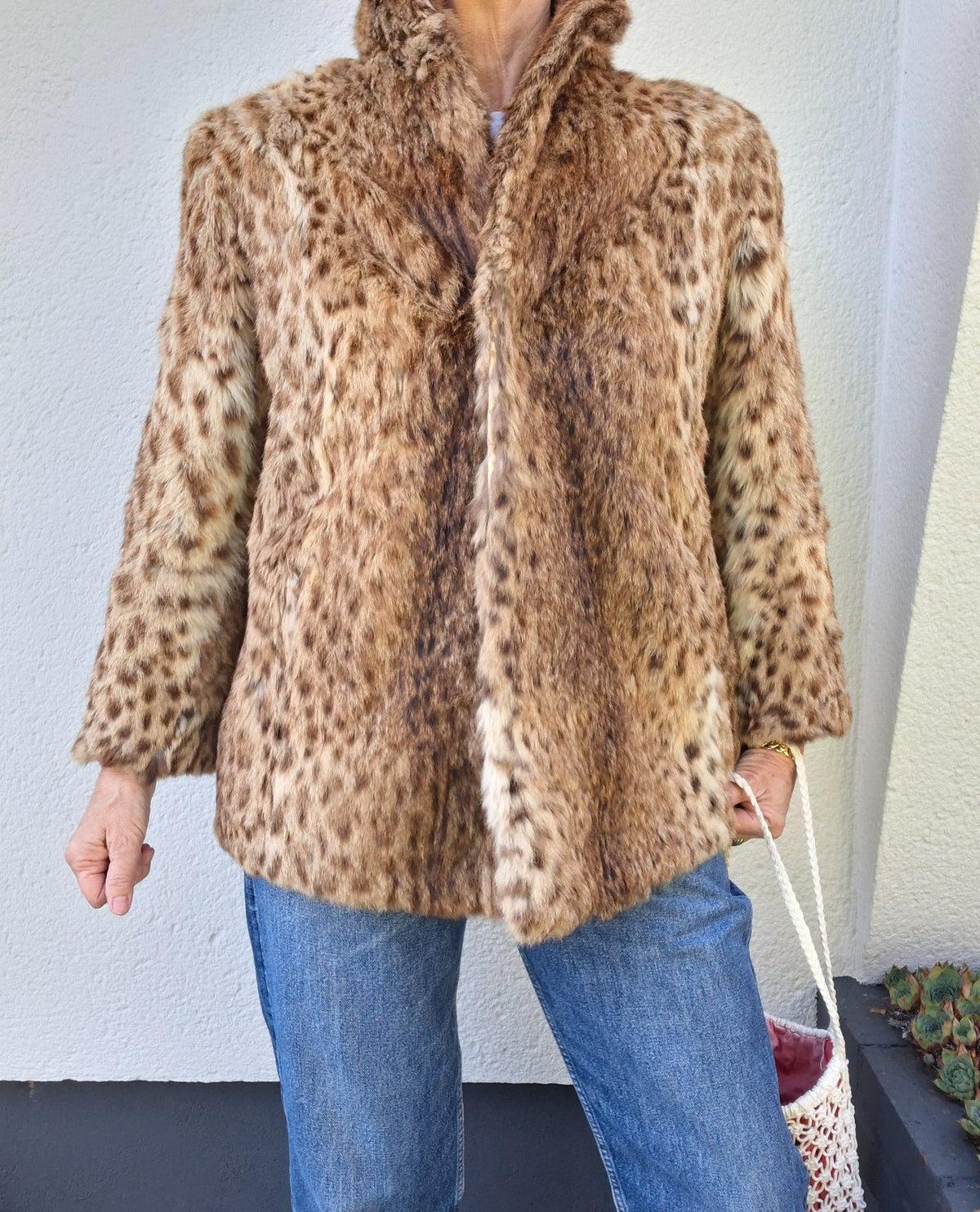 Manteau en fourrure léopard 70's