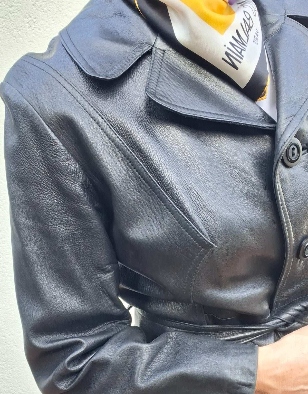 Trench en cuir noir 90's