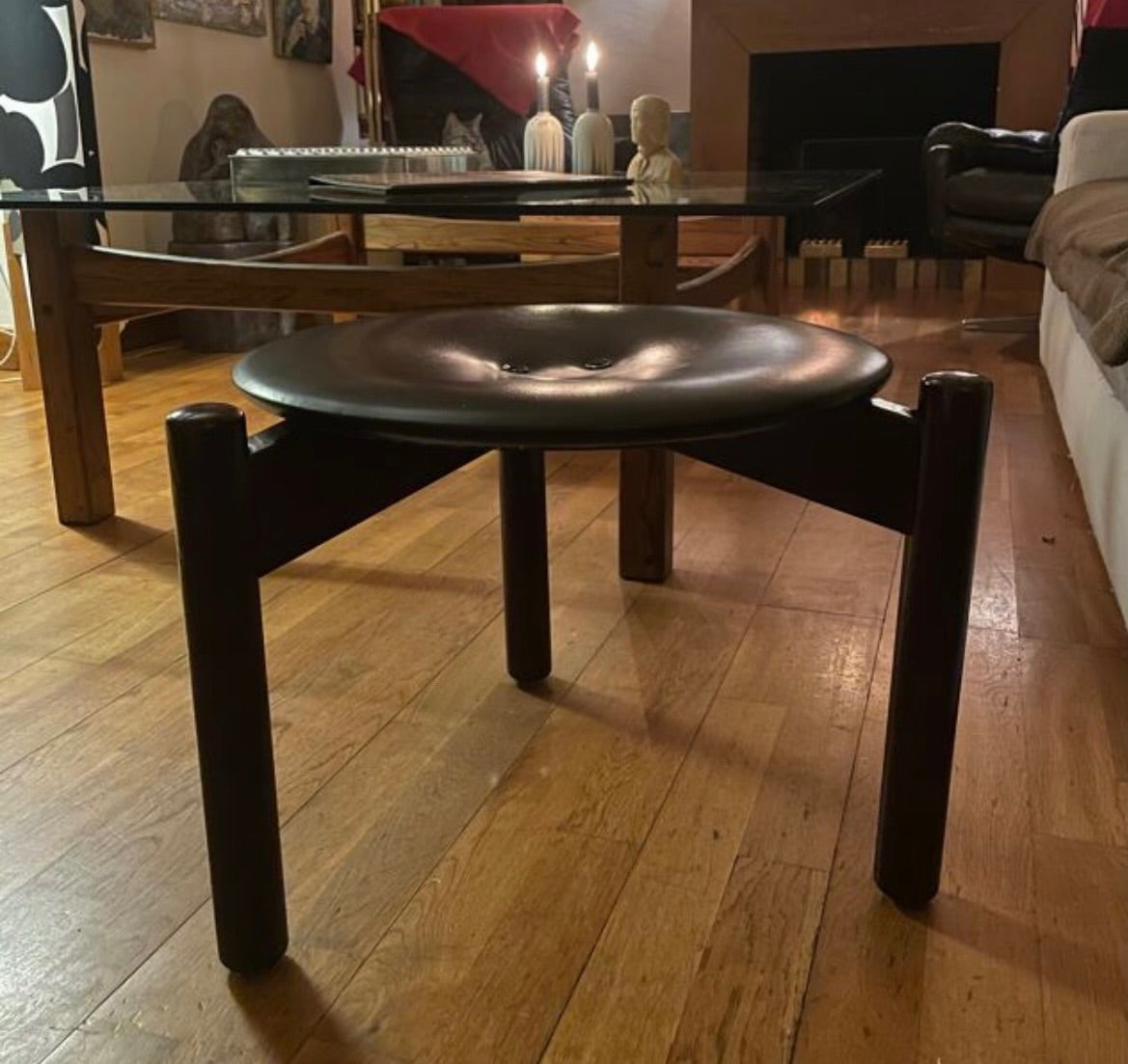 Tabouret design Östen Kristiansson pour Luxus Vittsjö Suède 1955