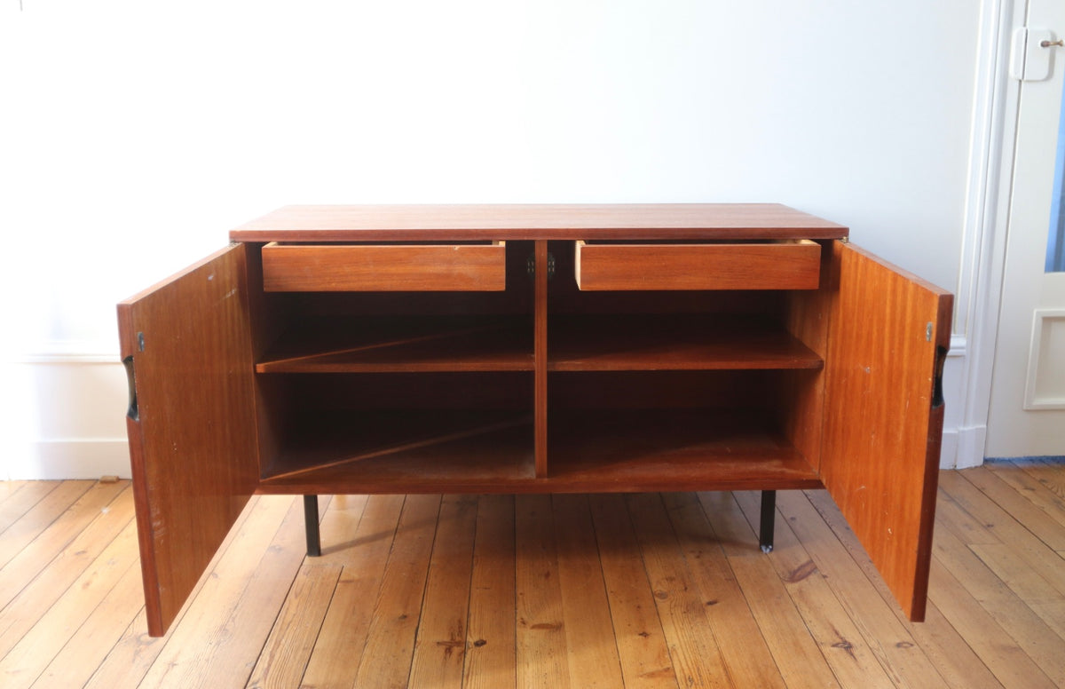 Petite enfilade moderniste teck Paul Geoffroy, 1960