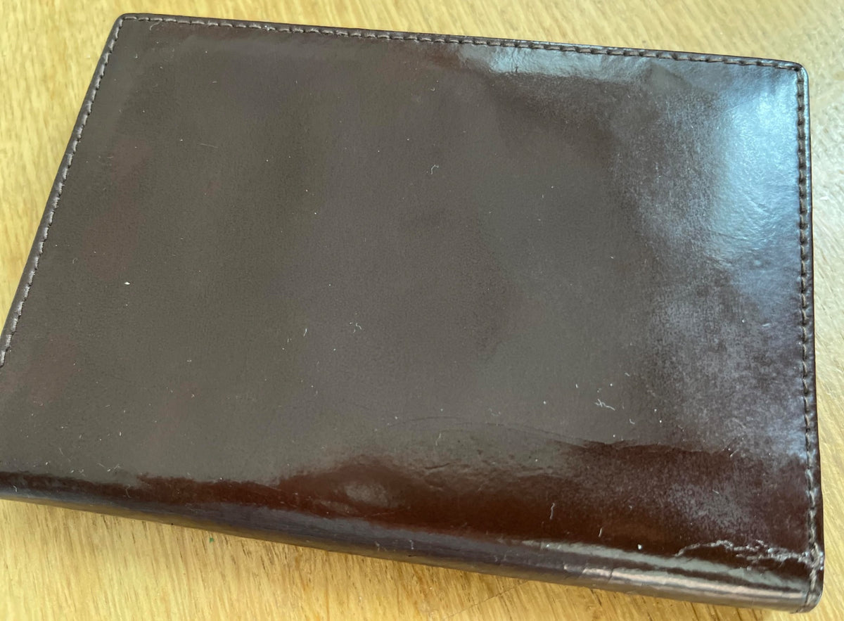 Portefeuille en cuir marron Givenchy années 70