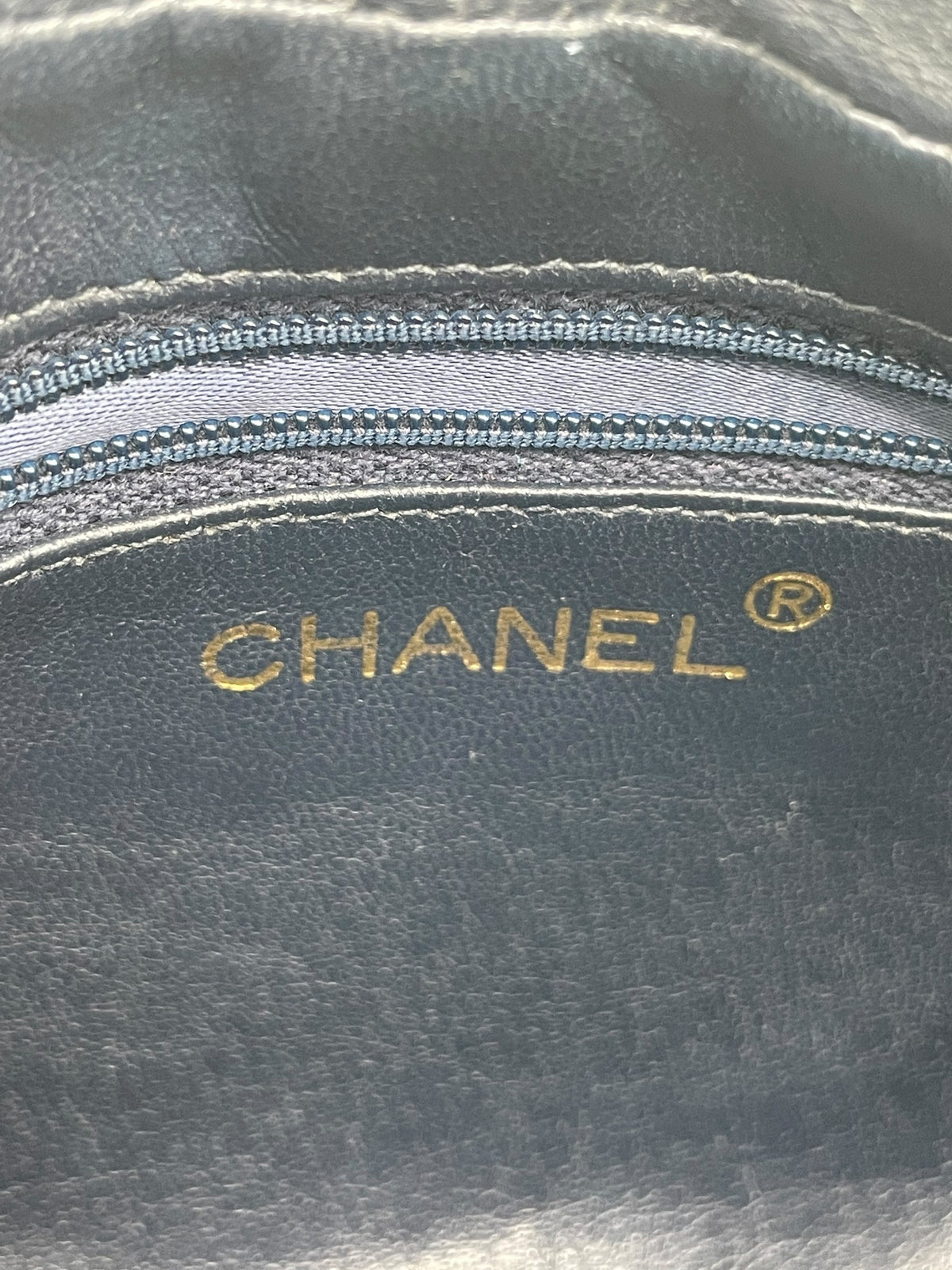 CHANEL VINTAGE CAMERA BAG BLU LAMBSKIN