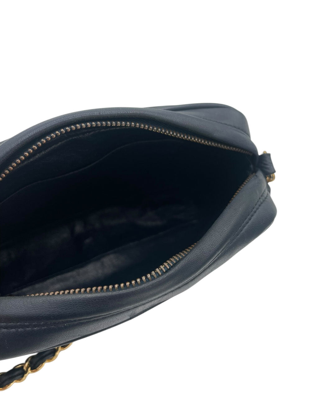 CHANEL VINTAGE CAMERA BAG BLU LAMBSKIN