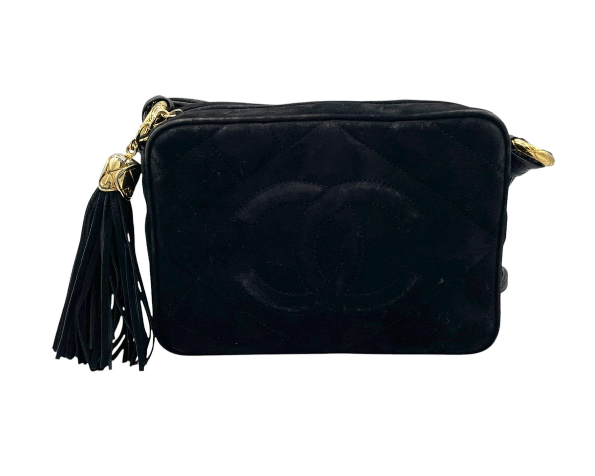 CHANEL CAMERA VINTAGE IN PELLE SCAMOSCIATA