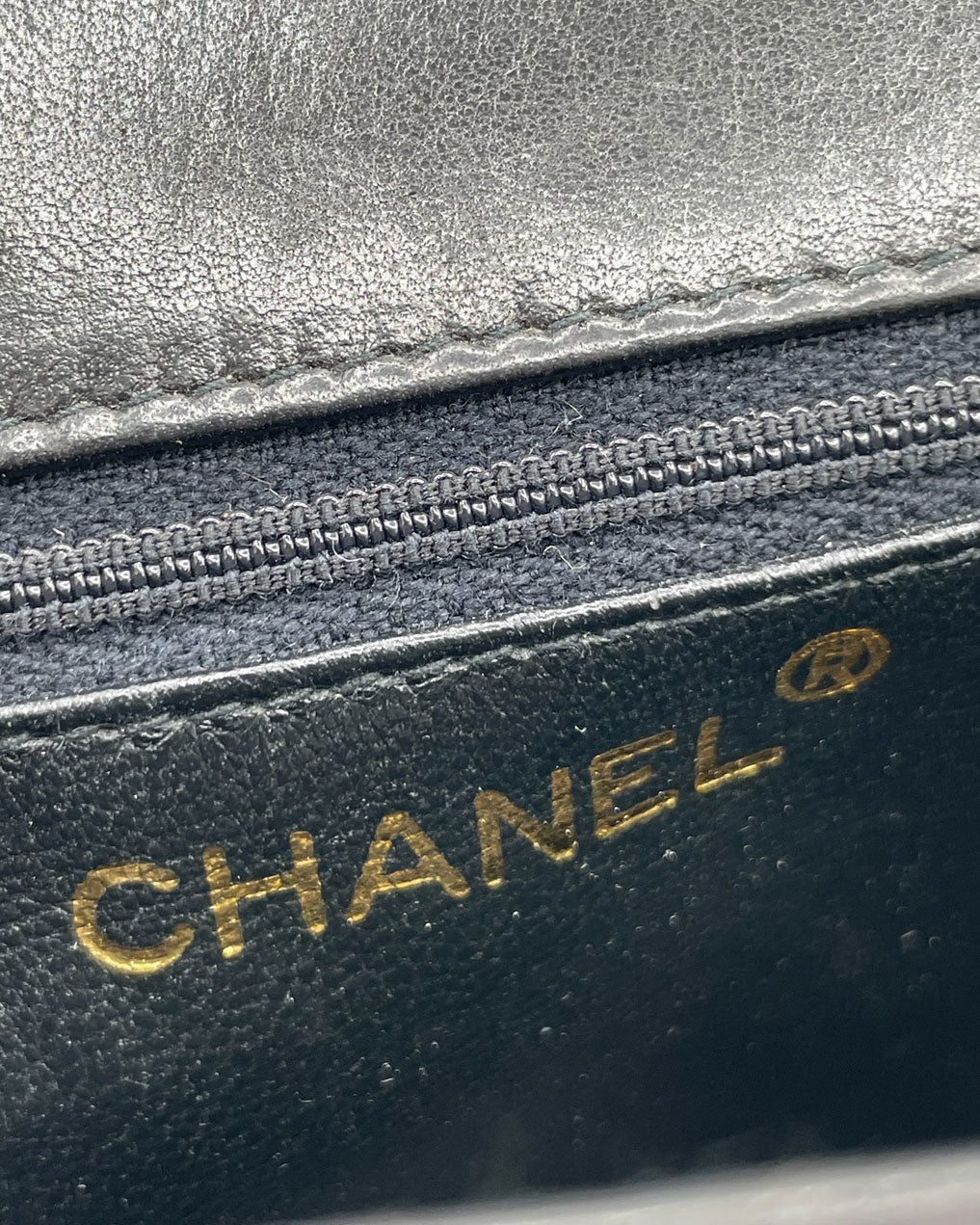 CHANEL VINTAGE BLACK LEATHER