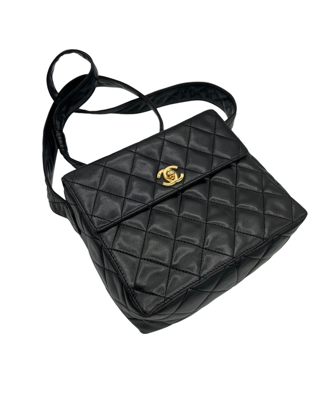 CHANEL VINTAGE BLACK LEATHER