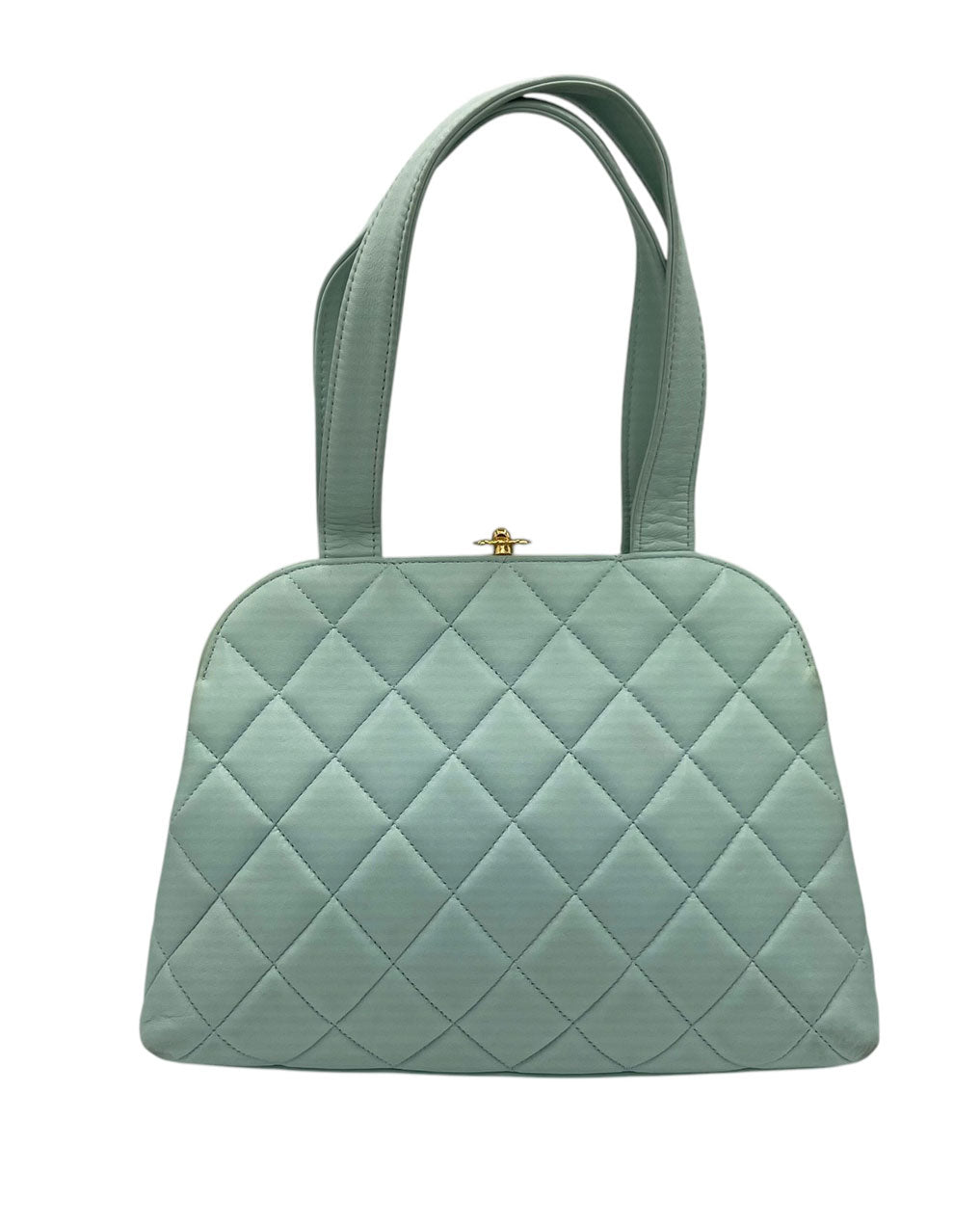 VINTAGE CHANEL CLUTCH IN LIGHT BLUE LEATHER