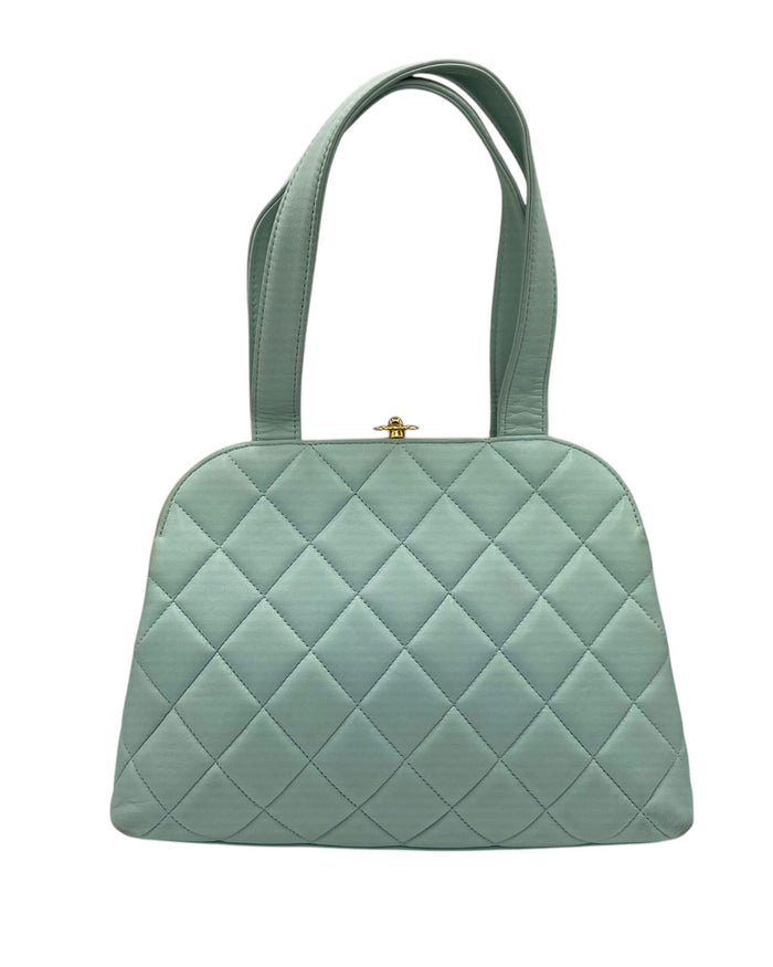 VINTAGE CHANEL CLUTCH IN LIGHT BLUE LEATHER
