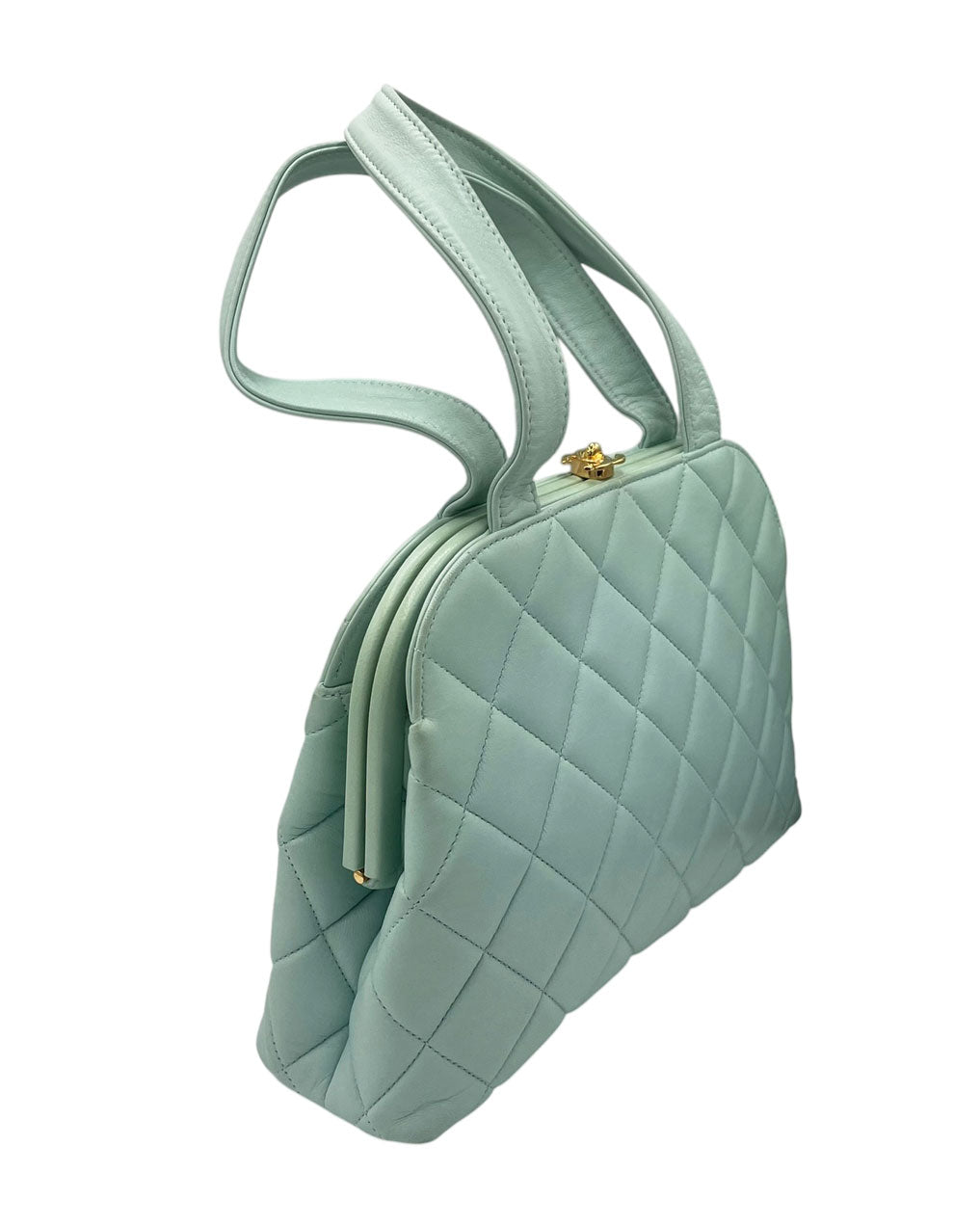 VINTAGE CHANEL CLUTCH IN LIGHT BLUE LEATHER