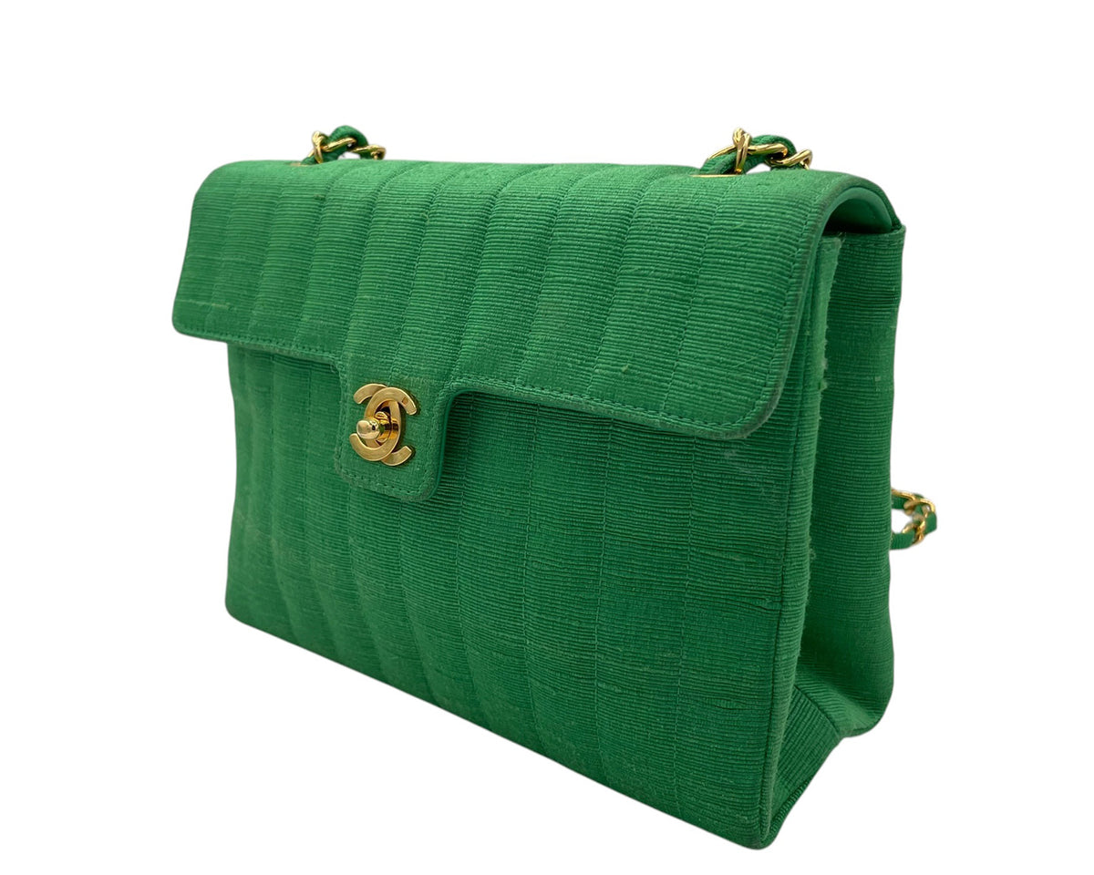 BORSA CHANEL IN LINO VERDE