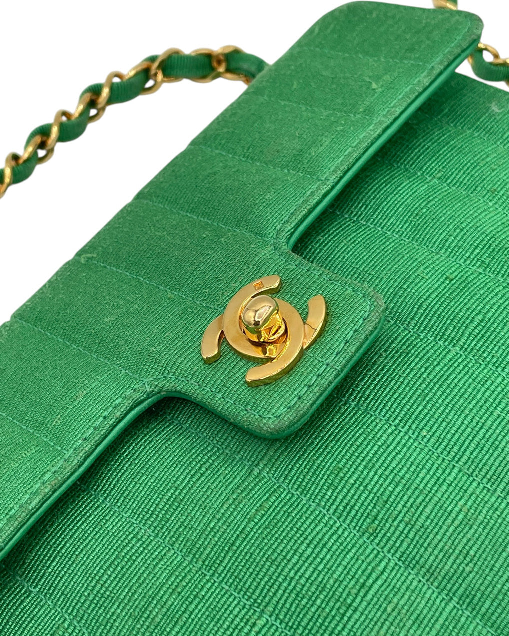 BORSA CHANEL IN LINO VERDE